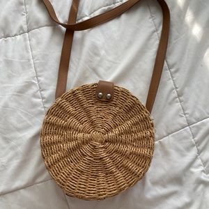 Topshop Round Wicker Crossbody